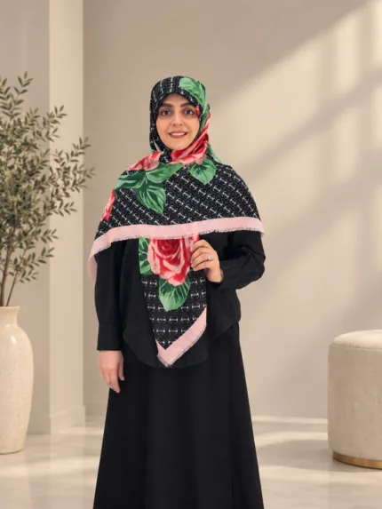روسری سیا اسکارف گل رز