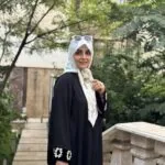 روسری ابریشم ژاکارد پیونی آبی روشن