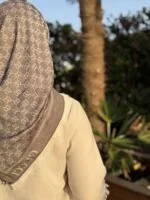 روسری گوچی دو رو کرم قهوه ای - تصویر 4