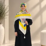 روسری نخ توییل لیمویی