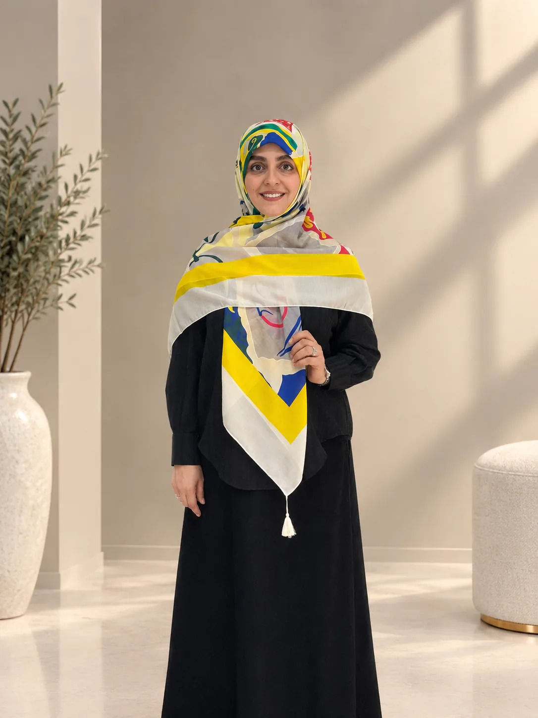 IMG_5232 روسری نخ توییل لیمویی