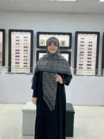 روسری نخ کشمیر وارداتی طرح کوچ مشکی کرم