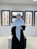 روسری نخ کشمیر وارداتی طرح کوچ آبی آسمانی